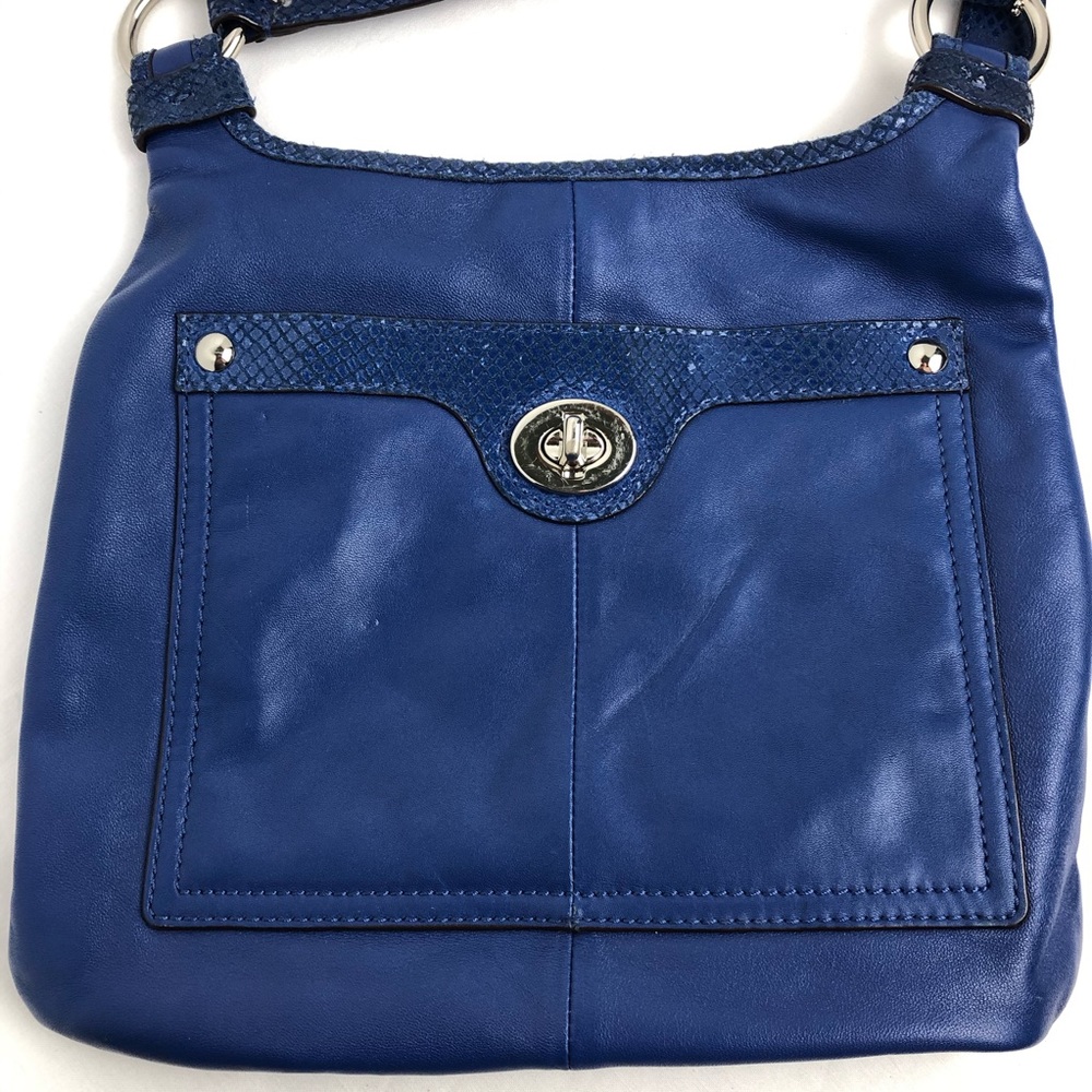 Coach Leather Purse, Blue Silver Accents - Picture 3 of 15